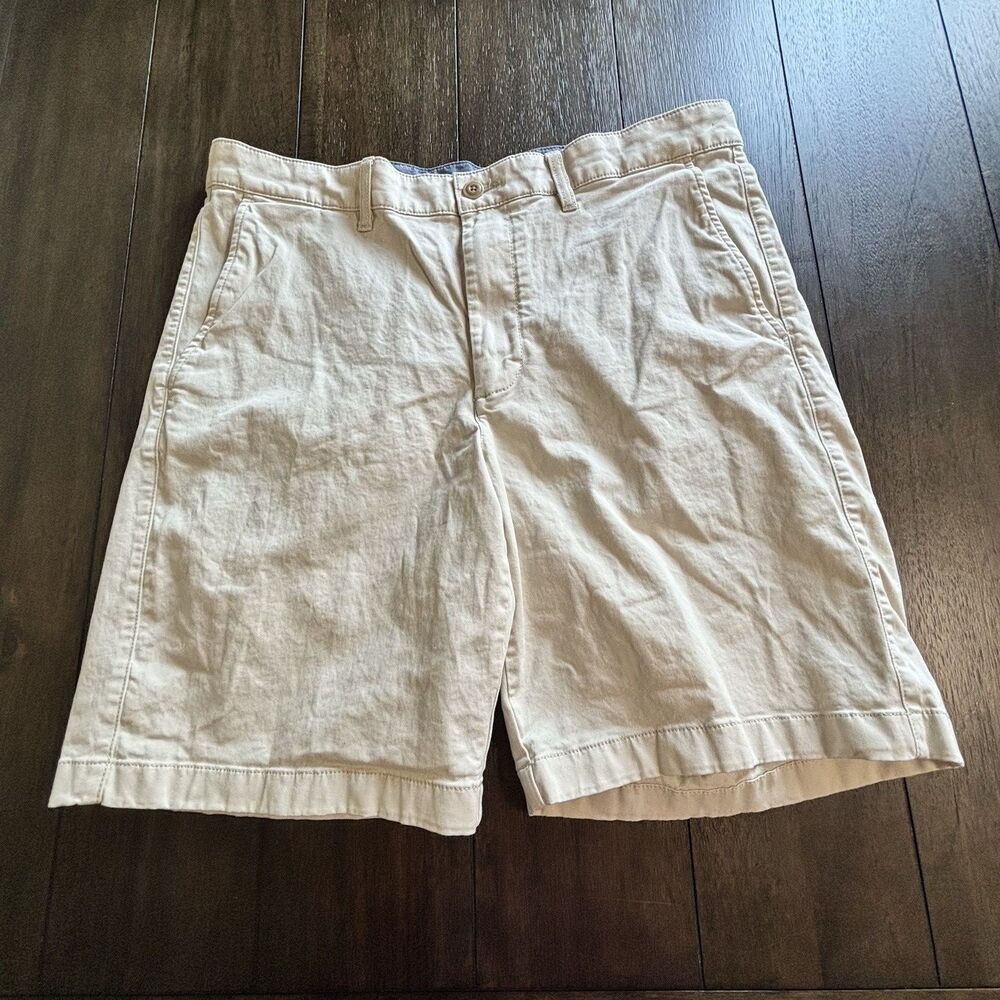 LL Bean Shorts Men’s 36 Lakewashed Stretch Khaki Chino Standard Fit 9" 503788